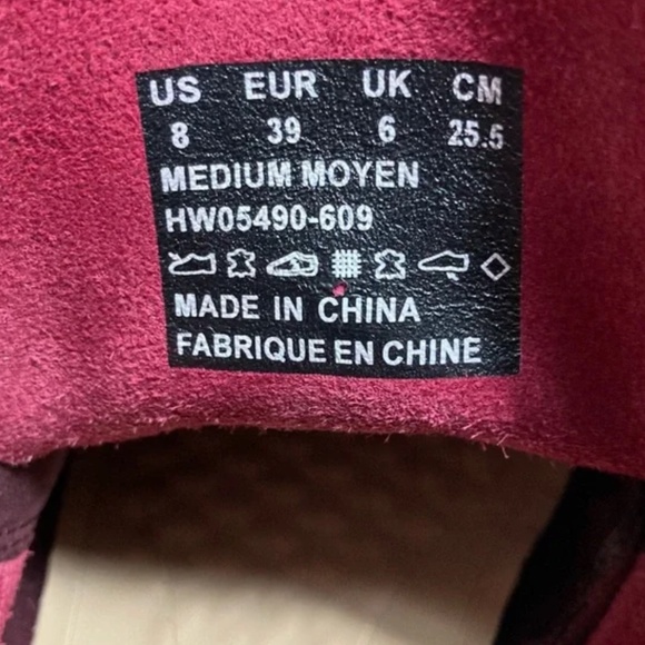 Hush Puppies Cyra Catelyn Shimmer Burgundy Suede Preppy Chukka Oxford Ankle Boot - Picture 4 of 5